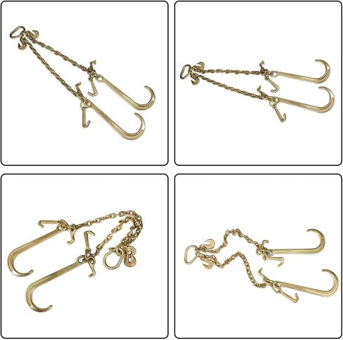 GXYWADY 3/8 X 2 V-Type J Hook Tow Chain Grab Hook Tractor Car Wrecker 0900134 Towing Chain Bridle 7800 lbs Safe Working Load G70 Steel in Saudi Arabia