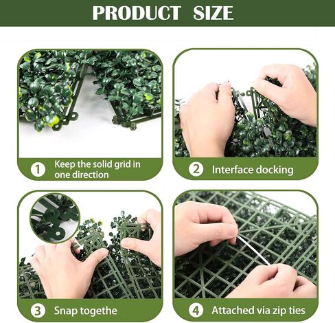 12PCS 10"x 10" Artificial Boxwood Wall Panels, UV-Anti Grass Wall Hedge Plant Panels for Indoor Outdoor Green Wall Decor Ivy Fence Covering Privacy in Saudi Arabia