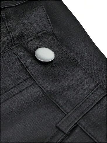 OYOANGLE Women's Leather Pants Y2K PU High Waist Wide Leg Pants Pocket Straight Trousers in Saudi Arabia