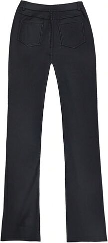 OYOANGLE Women's Leather Pants Y2K PU High Waist Wide Leg Pants Pocket Straight Trousers in Saudi Arabia