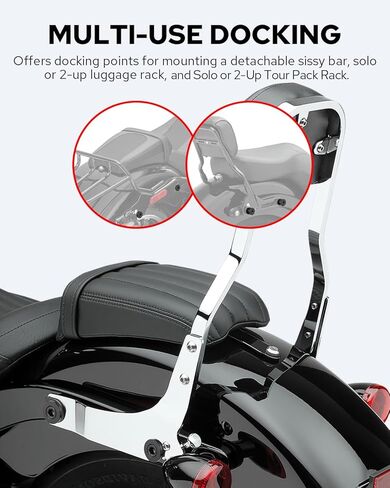Benlari Four Point Docking Hardware Kits Quick Release Sissy Bar Luggage Rack Motorcycle Fit For Harley Softail FLDE, FLHC, FLHCS, FLSL, FXBB and FXST Models 2018-2024, Black in Kuwait