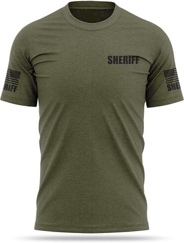 Sheriff Cotton Blend Shirt - USA Patriotic Durable Tee - Soft Comfort. Perfect for on Duty in Saudi Arabia