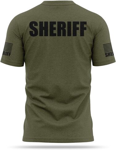 Sheriff Cotton Blend Shirt - USA Patriotic Durable Tee - Soft Comfort. Perfect for on Duty in Saudi Arabia