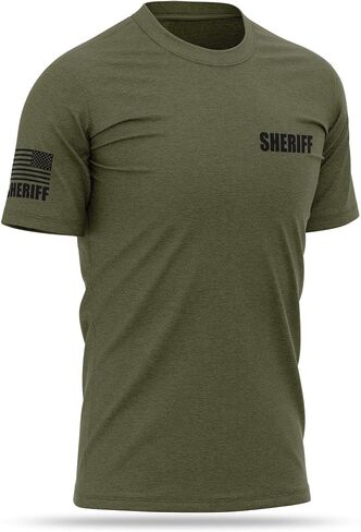Sheriff Cotton Blend Shirt - USA Patriotic Durable Tee - Soft Comfort. Perfect for on Duty in Saudi Arabia