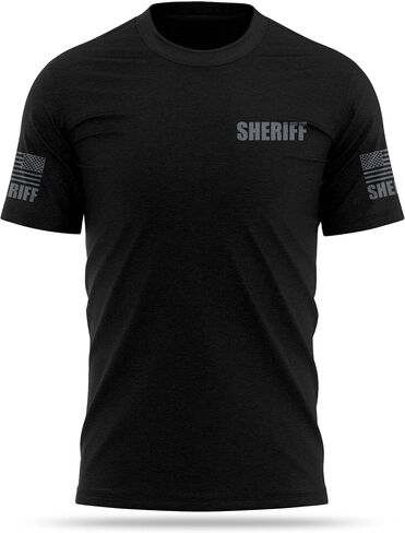 Sheriff Cotton Blend Shirt - USA Patriotic Durable Tee - Soft Comfort. Perfect for on Duty in Saudi Arabia