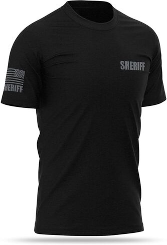 Sheriff Cotton Blend Shirt - USA Patriotic Durable Tee - Soft Comfort. Perfect for on Duty in Saudi Arabia