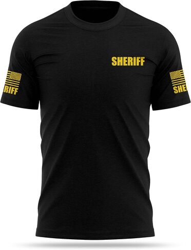 Sheriff Cotton Blend Shirt - USA Patriotic Durable Tee - Soft Comfort. Perfect for on Duty in Saudi Arabia