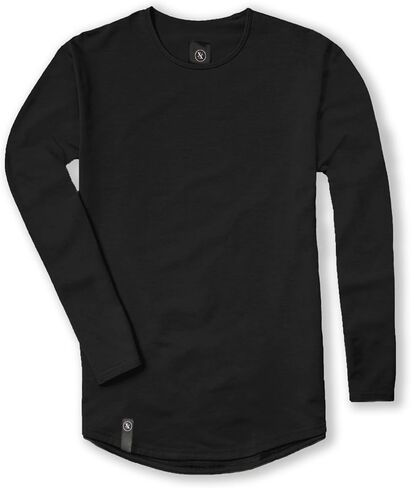 Ten10 Apparel Men's Premium Crew Neck Long Sleeve T-Shirt, Curved Hem, Velura Blend in Saudi Arabia