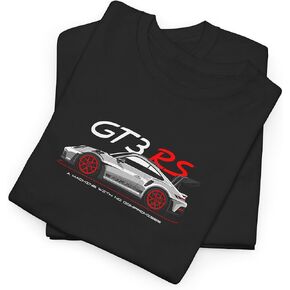 تي شيرت Wrofee GT3 RS بنمط الرسوم المتحركة - تي شيرت Supercar جاهز للحلبات لعشاق رياضة السيارات وعشاق السيارات in Kuwait
