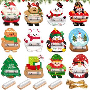 24 Set Christmas Money Holder for Cash Gift Christmas Money Cash Gift Lip Balm Cash Pouch with Double Sided Tape Christmas Money Card Hanging Ornament for Christmas Idea Decor in Saudi Arabia