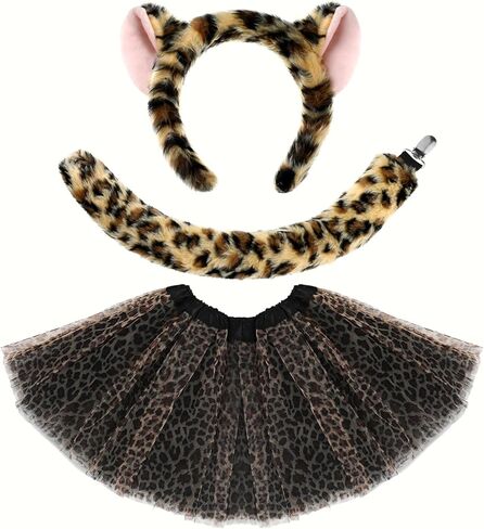 TecUnite 3 قطع زي الهالوين على شكل حيوان توتو آذان عقال ذيل فستان بتصميم حالم طقم أزياء للشباب والكبار في الهالوين التنكرية in Kuwait