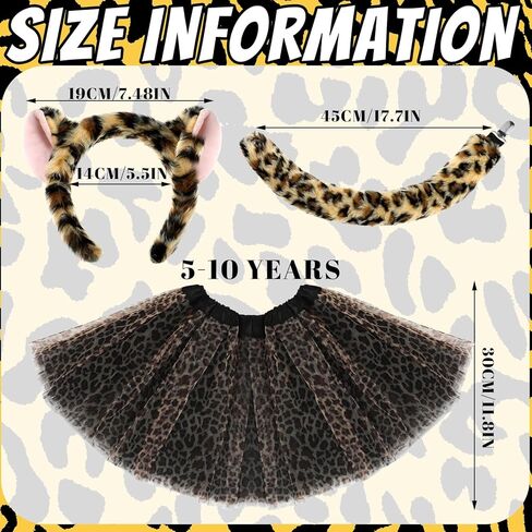 TecUnite 3 قطع زي الهالوين على شكل حيوان توتو آذان عقال ذيل فستان بتصميم حالم طقم أزياء للشباب والكبار في الهالوين التنكرية in Kuwait