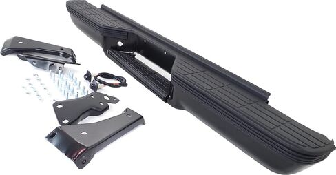 Garage-Pro Step Bumper For 1988-1999 Chevrolet C1500 Rear Includes Pads/Brackets/Hardware/Lic. Lamp Stepside w/Impact Strips Black in Saudi Arabia