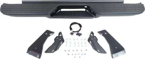 Garage-Pro Step Bumper For 1988-1999 Chevrolet C1500 Rear Includes Pads/Brackets/Hardware/Lic. Lamp Stepside w/Impact Strips Black in Saudi Arabia