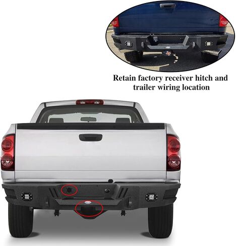 Hooke Road 02-08 Ram 1500 Rear Steel Bumper for Dodge Ram 1500 2002 2003 2004 2005 2006 2007 2008 Pickup Truck in Saudi Arabia