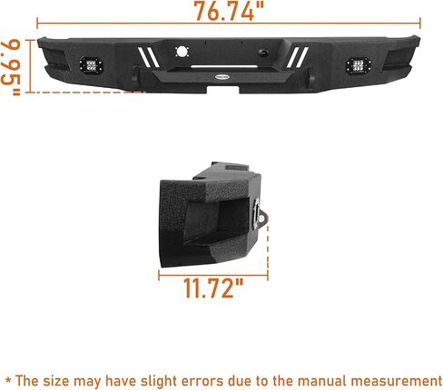 Hooke Road 02-08 Ram 1500 Rear Steel Bumper for Dodge Ram 1500 2002 2003 2004 2005 2006 2007 2008 Pickup Truck in Saudi Arabia