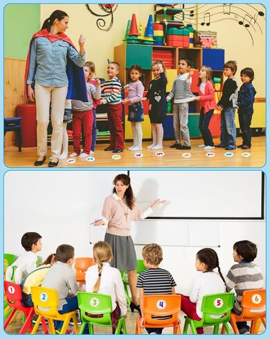 PETCEE 36 قطعة من ملصقات علامات البقع مقاس 4 بوصات من قصاصات الورق لملصقات أرقام أرضية الفصل الدراسي وملصقات أرقام الأرضية في الفصل الدراسي (03 نجوم) in Kuwait