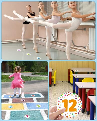 PETCEE 36 قطعة من ملصقات علامات البقع مقاس 4 بوصات من قصاصات الورق لملصقات أرقام أرضية الفصل الدراسي وملصقات أرقام الأرضية في الفصل الدراسي (03 نجوم) in Kuwait