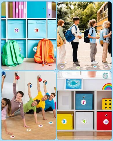 PETCEE 36 قطعة من ملصقات علامات البقع مقاس 4 بوصات من قصاصات الورق لملصقات أرقام أرضية الفصل الدراسي وملصقات أرقام الأرضية في الفصل الدراسي (03 نجوم) in Kuwait