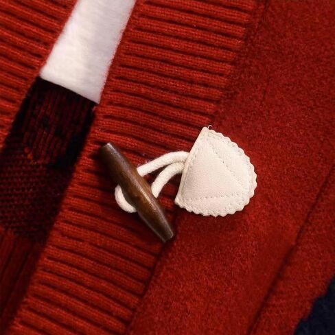ebossy Women's Cute Alpha Embroidery Cable Knit Cardigans Horn Button Sheep V Neck Slouchy Sweater Coat in Saudi Arabia