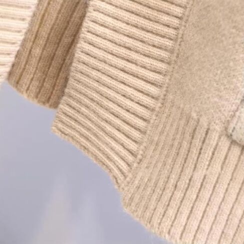 ebossy Women's Cute Alpha Embroidery Cable Knit Cardigans Horn Button Sheep V Neck Slouchy Sweater Coat in Kuwait