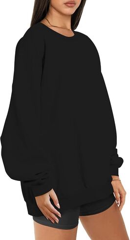 Oversized Sweatshirt For Women Fleece Lined Crewneck Sweatshirts Women Long Sleeve Pullover Sweater 2025 Fall Winter Outfits in Saudi Arabia
