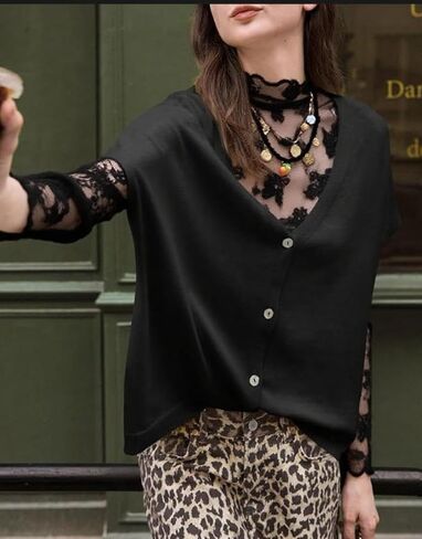 JUHEE Womens Oversized Summer Cardigan Tops Lightweight Going Out Cap Short Sleeve Button V-Neck Knit Casual Sweater Shirts in Saudi Arabia