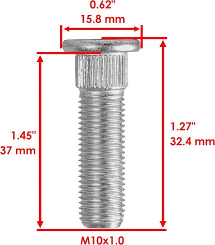 مسمار محور العجلة الأمامي Caltric 90104-HN0-A60 متوافق مع Honda Rancher 350 TRX350FM 2000 2001 2002 2003 2004 2005 2006 in Kuwait