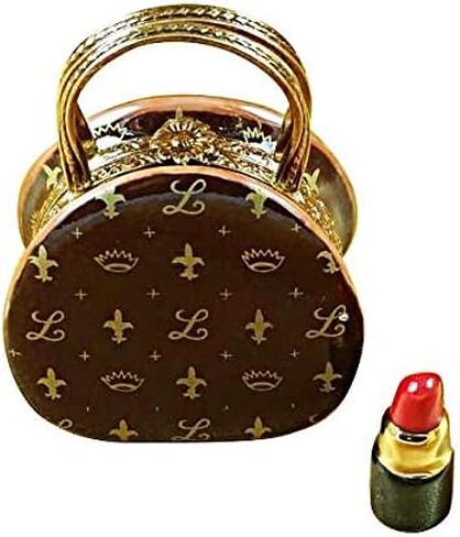 Rochard - Fashion Rochard Limoges Box - Designer Purse with Lipstick Limoges Box in Saudi Arabia