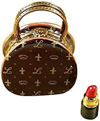 Rochard - Fashion Rochard Limoges Box - Designer Purse with Lipstick Limoges Box in Saudi Arabia