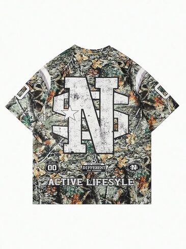QJQ Men's Jersey Shirts Short Sleeve Crewneck Camo Graphic T Shirts Y2k Baggy Oversized Tee Summer Tops Streetwear in Saudi Arabia