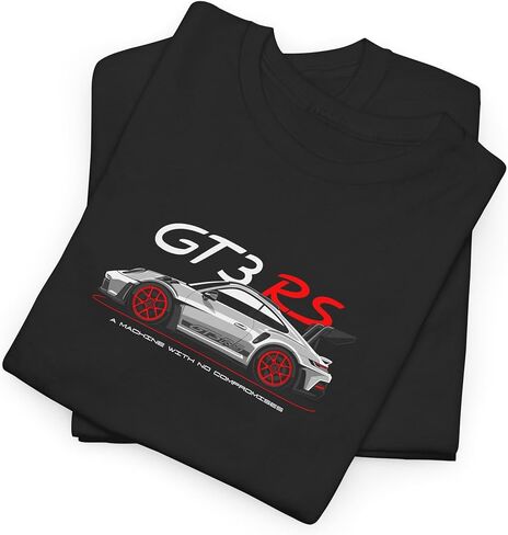 تي شيرت Wrofee GT3 RS بنمط الرسوم المتحركة - تي شيرت Supercar جاهز للحلبات لعشاق رياضة السيارات وعشاق السيارات in Kuwait