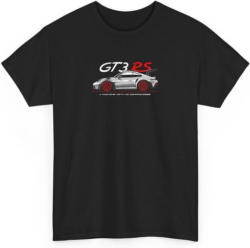 تي شيرت Wrofee GT3 RS بنمط الرسوم المتحركة - تي شيرت Supercar جاهز للحلبات لعشاق رياضة السيارات وعشاق السيارات in Kuwait