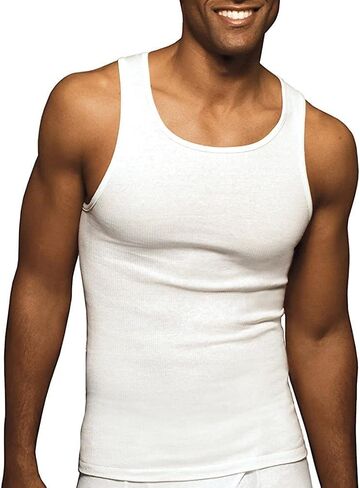 Hanes Men's Tanks A-Shirts 6-Pack Cotton Tagless Soft Breathable Cool Comfort Slightly Imperfect in Saudi Arabia