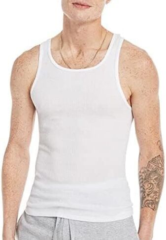 Hanes Men's Tanks A-Shirts 6-Pack Cotton Tagless Soft Breathable Cool Comfort Slightly Imperfect in Saudi Arabia