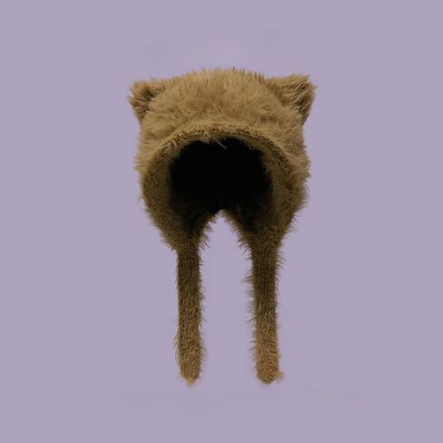Beanies Autumn&Winter Soft Plush Cute Cat Ears Hats Casual Shopping Ear Protection Beanies Earflap Cap Beanie in Saudi Arabia