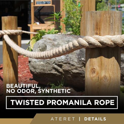 ATERET Twisted ProManila - UnManila Rope I 1 inch x 25 feet I 3 Strand Synthetic Polypropylene Rope I Multipurpose, Lightweight, Weather-Resistant Cord for Decor, Landscaping & DIY Projects in Saudi Arabia