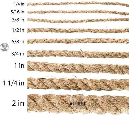 ATERET Twisted ProManila - UnManila Rope I 1 inch x 25 feet I 3 Strand Synthetic Polypropylene Rope I Multipurpose, Lightweight, Weather-Resistant Cord for Decor, Landscaping & DIY Projects in Saudi Arabia