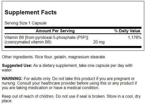 Swanson P-5-P (Pyridoxal-5-phosphate) فيتامينب-6 20 ملليغرام 60 كبسولة (4 عبوات) in Kuwait