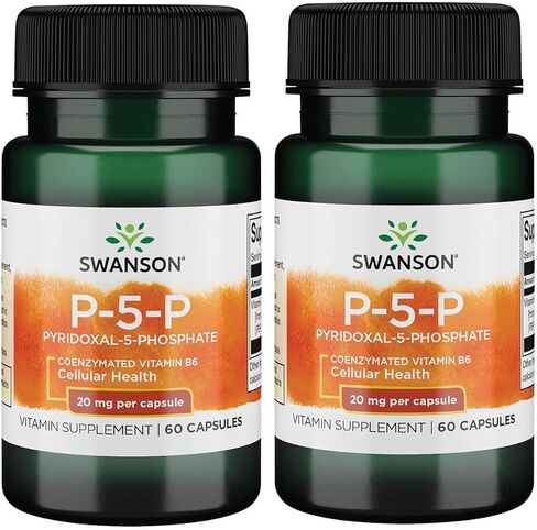 Swanson P-5-P (Pyridoxal-5-phosphate) فيتامينب-6 20 ملليغرام 60 كبسولة (4 عبوات) in Kuwait