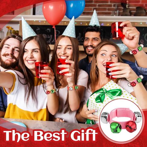 Remuuly 24 Pcs Christmas Wrist Band Jingle Bells Bracelets in Kuwait