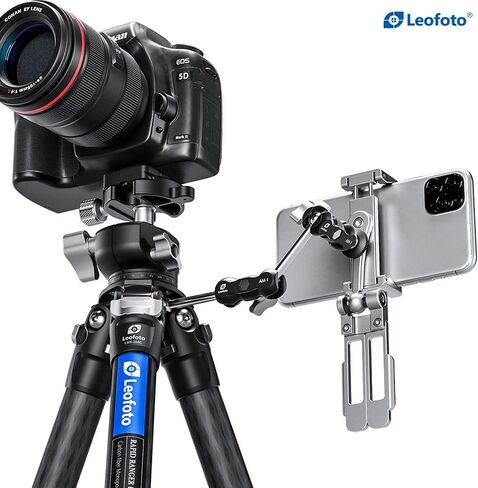 LEOFOTO PS-4 Silver Ultra Compact & Lightweight Smartphone Clamp / Holder / Video / Selfie Stand / Easel Arca / RRS Compatible in Saudi Arabia