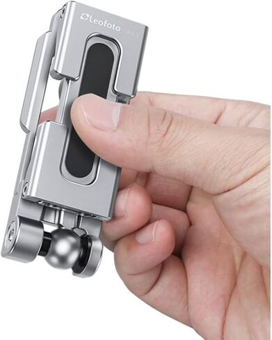 LEOFOTO PS-4 Silver Ultra Compact & Lightweight Smartphone Clamp / Holder / Video / Selfie Stand / Easel Arca / RRS Compatible in Saudi Arabia
