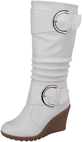 حذاء نسائي من TOP Moda Pure-65 بمنتصف الساق ومقدمة مستديرة وكعب عريض in Kuwait