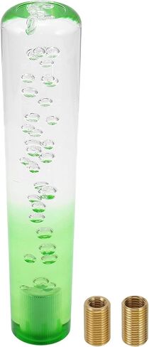 Round Crystal Shift Knob, 20cm Universal for Automatic and Manual Vehicle Gear Shifter Knob with 2 Adapter Acrylic Clear Green, 1 Set in Saudi Arabia
