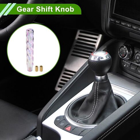 Twisted Pattern Crystal 20cm Shift Knob Gear Shifter Knob Acrylic Stick Shifter Lever Knob for Automatic Manual Vehicle W/ 2 Adapter Multicolor 1 Set in Saudi Arabia