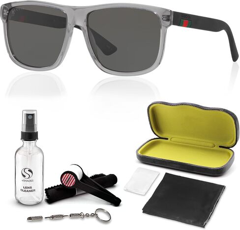 Gucci GG0010S مصمم نظارات شمسية: نظارات إطار مربعة أنيقة مع مجموعة متميزة - مثال على الرفاهية والأناقة in Kuwait