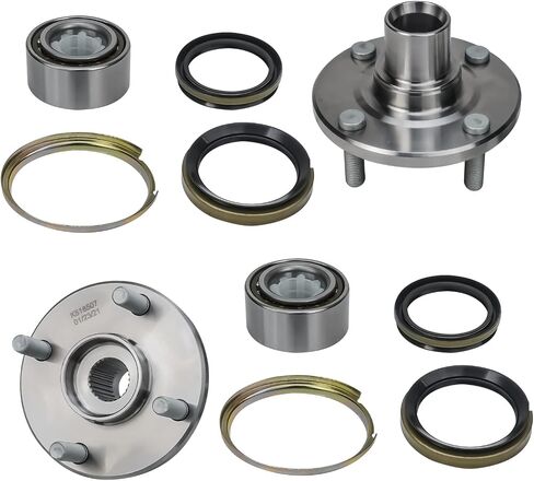Detroit Axle - Front 2pc Wheel Bearing Hubs for Toyota 88-02 Corolla, 98-02 Chevy Prizm, 93-97 Geo Prizm, 2 Wheel Bearing and Hubs Assembly 1993 1994 1995 1996 1997 Replacement in Saudi Arabia