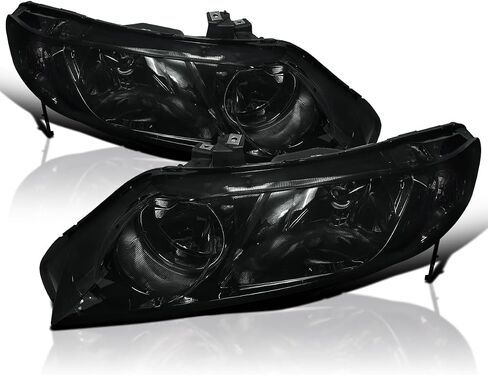 SPEC-D TUNING Oem Style Smoke Lens Headlights Compatible with 2006-2011 Honda Civic 4Dr L+R Pair Head Light Lamp Assembly in Saudi Arabia