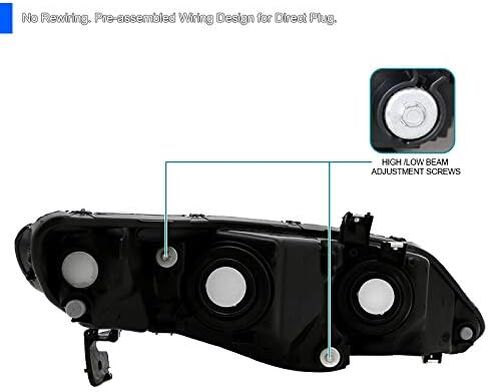 SPEC-D TUNING Oem Style Smoke Lens Headlights Compatible with 2006-2011 Honda Civic 4Dr L+R Pair Head Light Lamp Assembly in Saudi Arabia